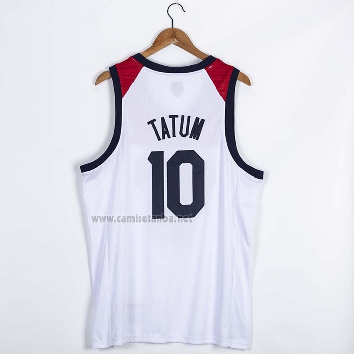 Camiseta USA 2021 Jayson Tatum #10 Blanco